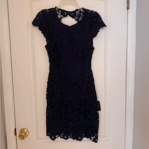 Open Back Navy Lace Dress
